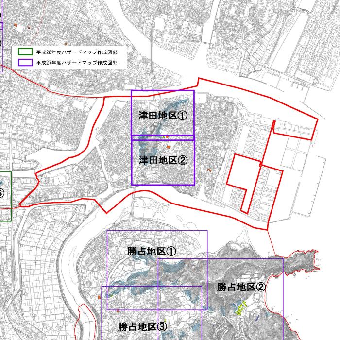 津田地区図郭位置図