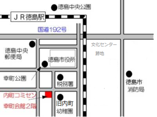 内町コミュニティセンターの地図